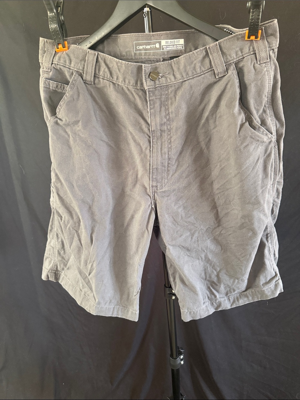 Carhartt Men's Gray Relaxed-Fit Cargo Shorts